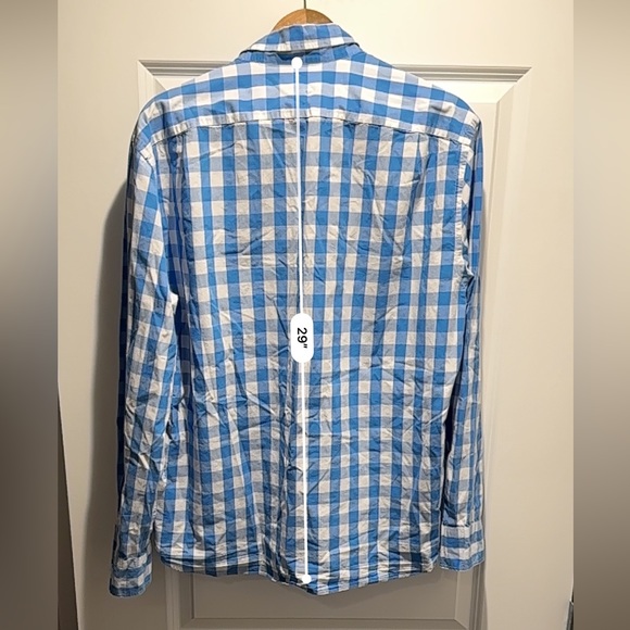 J. Crew Blue Gingham Slim Fit Size XL Casual Shirt - Picture 4 of 7